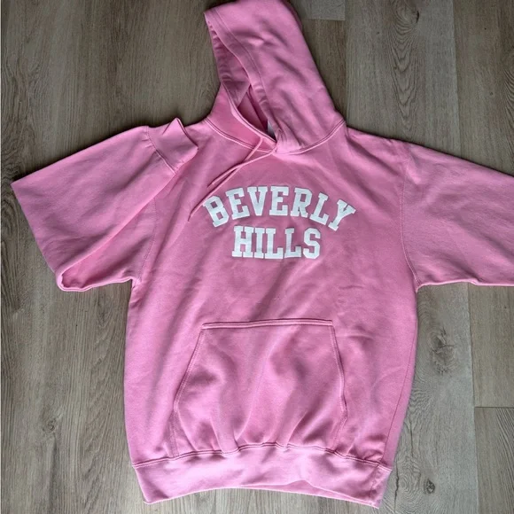Pink Beverly Hills oversized unisex Hoodie - Picture 2 of 7